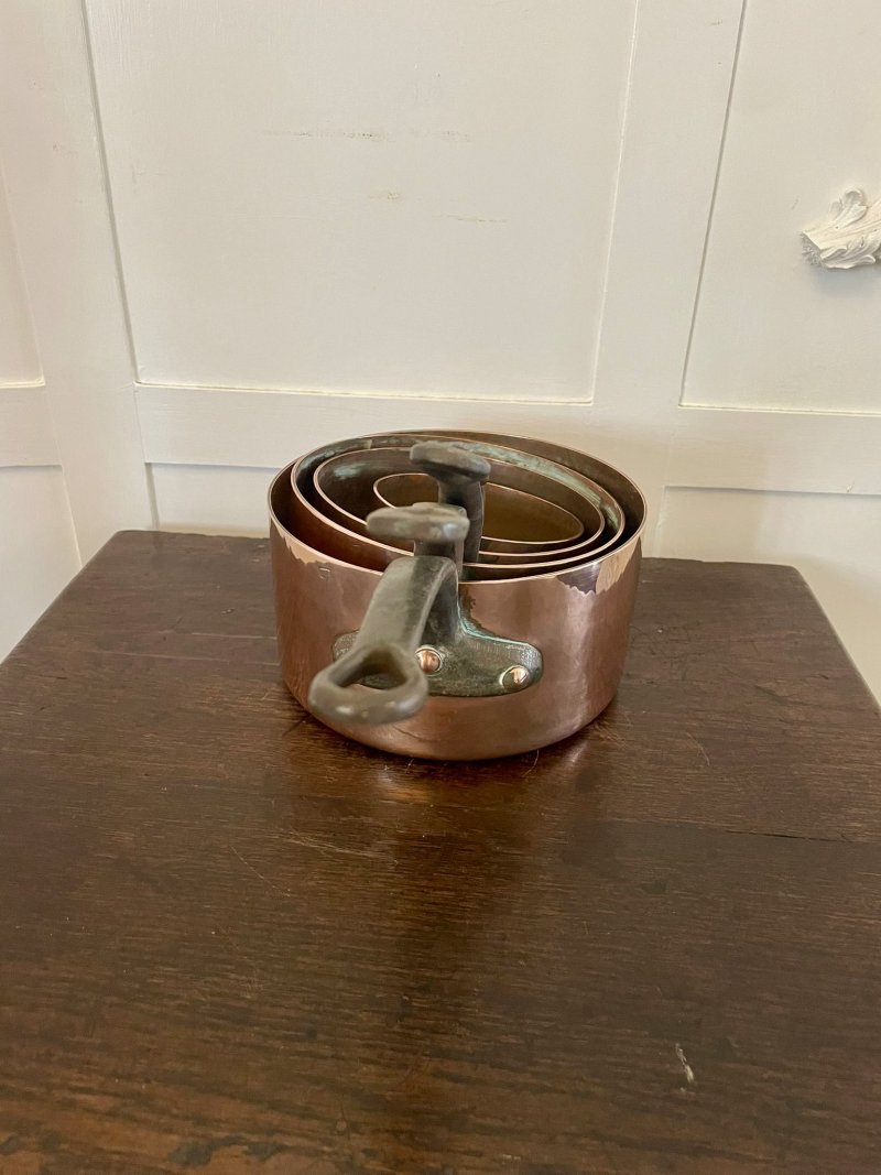 Antique 19th Century French Set of Four Copper Pans - Image 9